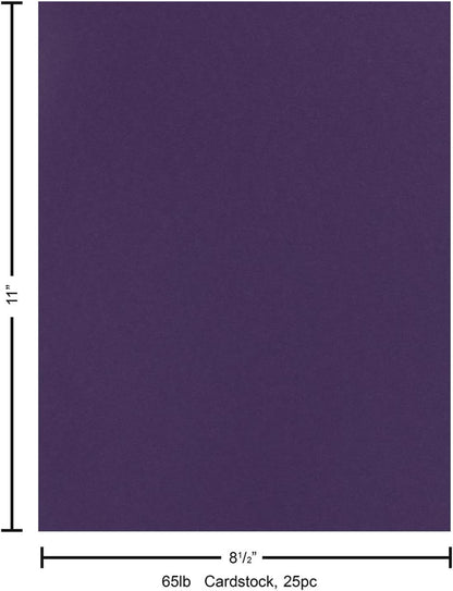 PA Paper Accents Stash Builder Cardstock 8.5" x 11" Royal Iris, 65lb colored cardstock paper for card making, scrapbooking, printing, quilling and crafts, 25 piece pack