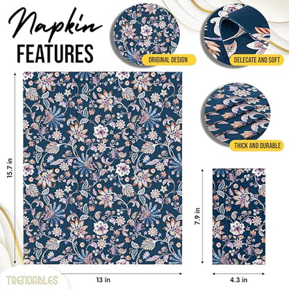 Floral Napkins for Decoupage 200 Pcs 3 Ply Floral Paper Napkins (200 Count)