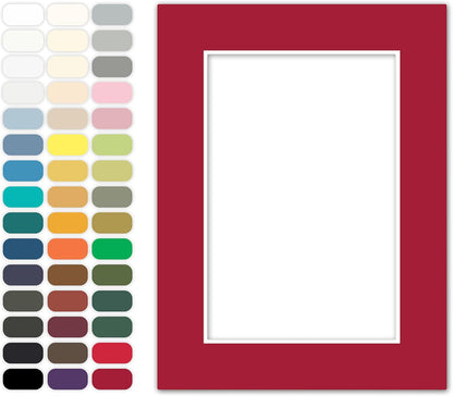 Poster Master Deep Red Matboard – 4-Ply Acid-Free Picture Mat Board with 45° Beveled Cut, Made in USA, Custom Cut to Any Size, 1/16" Thickness for Framing & Displays