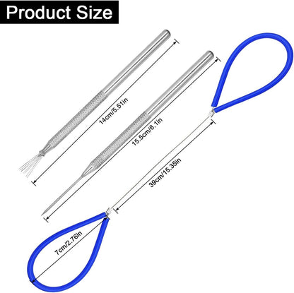 2 Pcs Clay Cutter Wires + 1 Clay Ceramic Needle + 1 Feather Wire Texture Detail Tools, Steel Cutters Wire Kit, Black & Blue Handle Cutting Off Pottery Wires Tools for Sculpting Artists Modeling Crafts