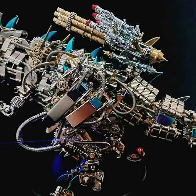 Metalkitor 3D Metal Puzzle for Adults, Tyrannosaurus Rex Model Kit Jigsaw- Steampunk DIY Ornament - Assembly Dinosaur Crafts Brain Teaser - Perfect Room Decor and Gift Choice