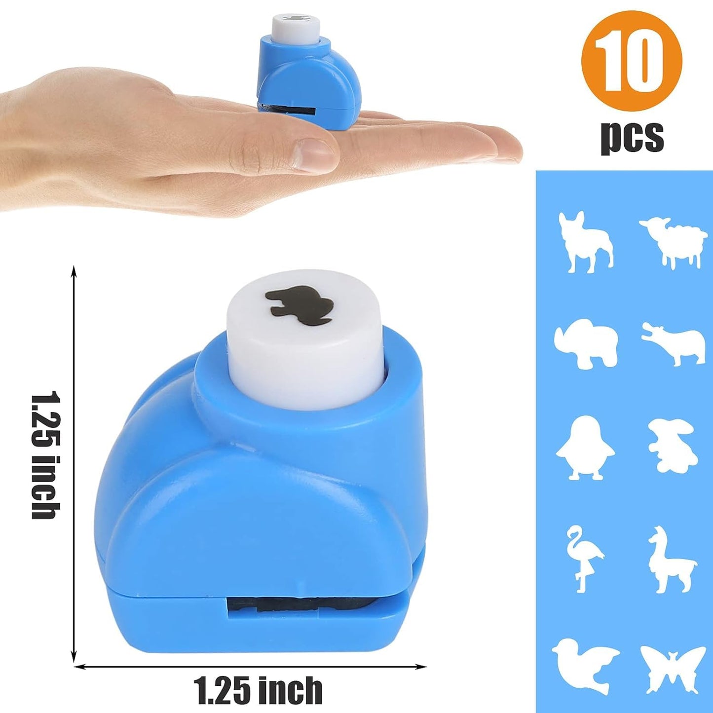 LOVEINUSA 10 PCS Land Animal Shaped Craft Hole Punch Set for DIY Crafting, Scrapbooking, Tissue Paper for Gift Bags, Wrapping Paper and Festival Wrapping Crafts, Birthday Confetti Maker Projects - Crafty Corner
