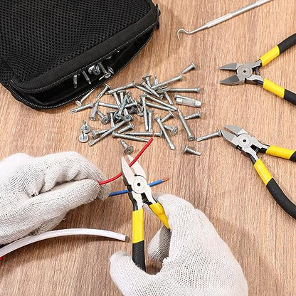 15 Pcs 5" Wire Cutters Precision Cutting Pliers Side Diagonal Cutters Small Wire Clippers Spring Loaded Flush Cut Snips with Nonslip Handle for DIY Jewelry Making Crafting Model Kits Zip Ties