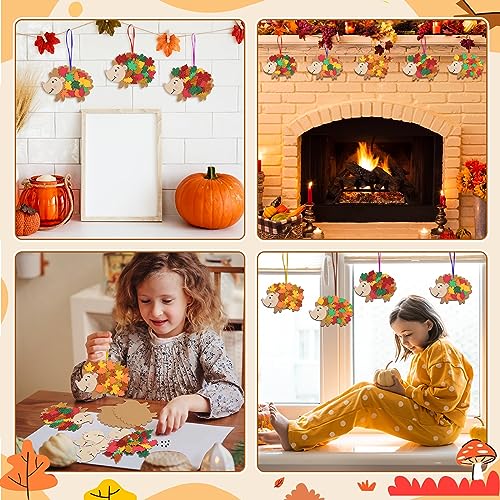 12 Pack Hedgehog Crafts for Kids Make You Hedgehog Foam Stickers DIY Autumn Art and Craft for Boys Girls Party Supply Art Activities Birthday Gifts Fall Thanksgiving Decoration (12 Count)