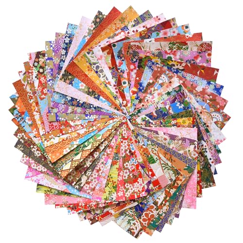 50 Origami Paper Yuzen Washi Paper Different Patterns Japanese Print 3x3 inches for Wedding Decor Japanese Designs
