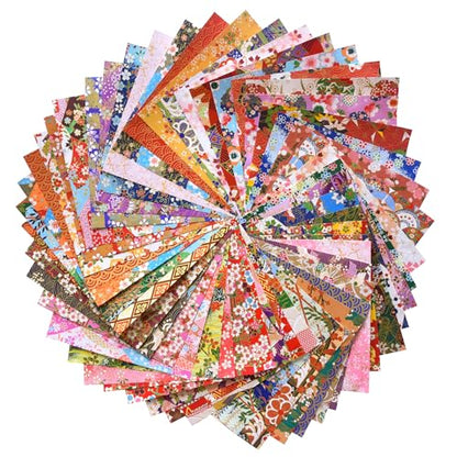 50 Origami Paper Yuzen Washi Paper Different Patterns Japanese Print 3x3 inches for Wedding Decor Japanese Designs