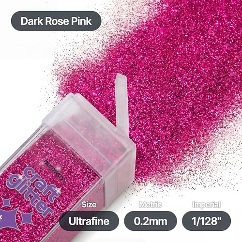 Craft Glitter Shaker Dark Rose Pink 130g Ultrafine (4.5 Ounce)