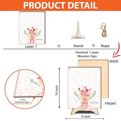 Pink Floral Bouquet DIY Baby's First Mothers Day Handprint Making Sign, Mother's Day Handprint Hanging, Mothers Day Birthday Gift from Kids Toddler Baby Gift for Mom Grandma, Children Toddler Keepsake
