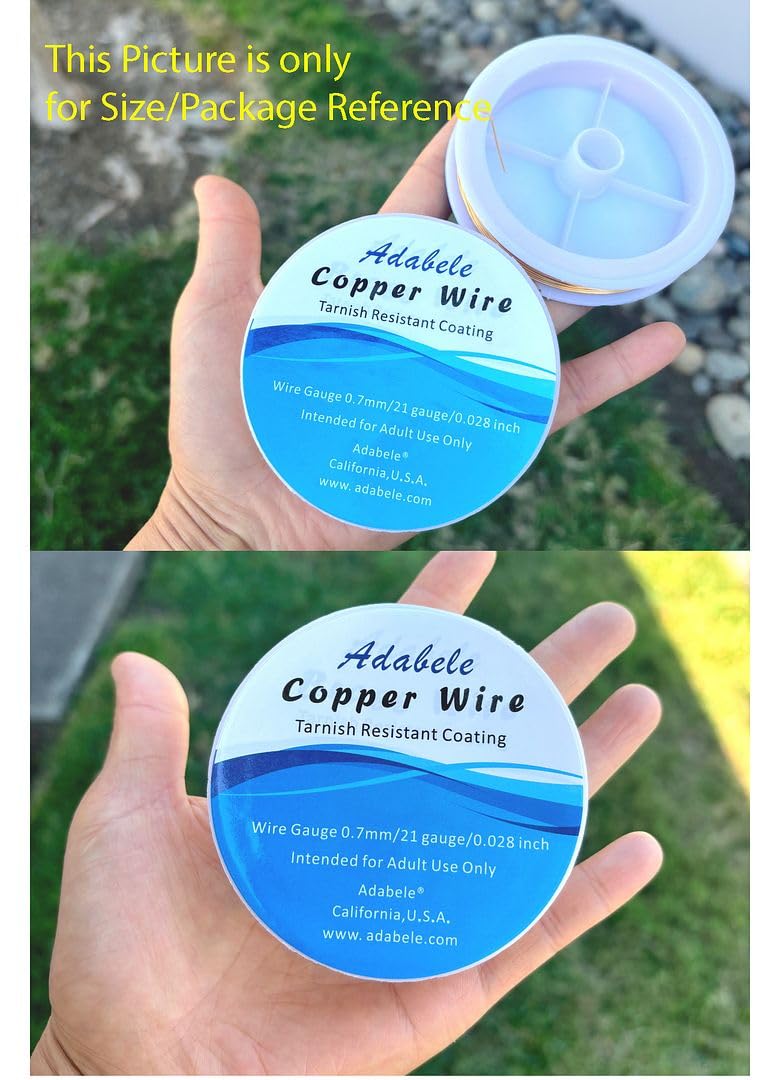 Adabele 295 Feet Premium Tarnish Resistant Round Jewelry Wire Copper Beading Wire Spool Bulk (0.5mm/24 Gauge) Sterling Silver Plated for DIY Craft Jewelry Making BF285-5