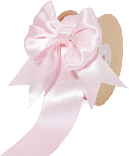 LaRibbons 1 1/2 Inch 50 Yard Double Faced Satin Ribbon,Light Pink Satin Craft Fabric Ribbon for Gift Wrapping Floral Bouquets Wedding Party Decoration - Crafty Corner
