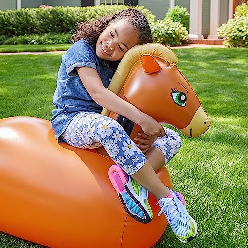 Hop N Go Inflatable Riding Bouncy Horse Hopping Toys for Kids Ages 5+