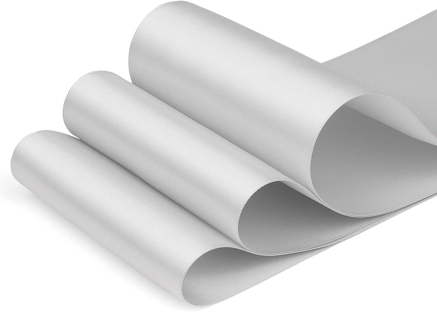 Humphrey's Craft 4 Inch Silver Double Faced Satin Ribbon - 5 Yards Variety of Color for Crafts Gift Wrapping Cutting Ceremony Decoration Sewing Chair Sash Wedding and Dining Tables. - Crafty Corner