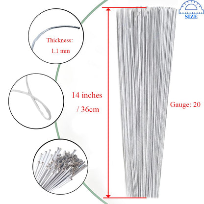 HAHIYO 20Gauge White Paper-Wrapped Metal Floral Wire 14 Inches(36cm), 70 Pack Flexible Paddle Wires Florist Wire Garden Wires for Craft Christmas Wreath Flower Arrangement Bouquet Wrapping Wedding DIY
