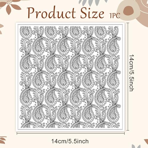 Paisley Pattern Polymer Clay Texture Sheets Retro Pattern Silicone Texture Stamp Modeling Pattern Pad for Jewelry and Clay Earrings Tools