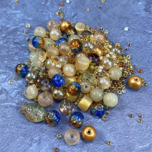 Assorted Glass Resin Beads Multi Size Colors Smooth Cracked Gravel Millet Spacer Beads for Bracelets Necklace Earring DIY Jewelry Making Craft