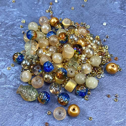 Assorted Glass Resin Beads Multi Size Colors Smooth Cracked Gravel Millet Spacer Beads for Bracelets Necklace Earring DIY Jewelry Making Craft