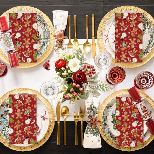 50 Christmas Disposable Paper Decorative Guest Napkins (50 Count)