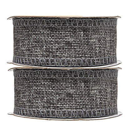 1 1 2 Inch Wide Gray Burlap Ribbon for Crafts (60 Foot)
