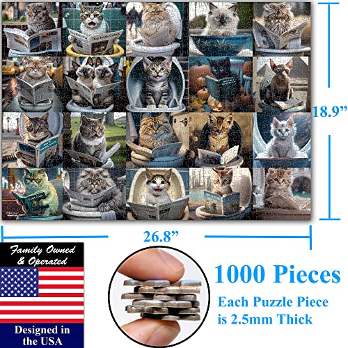 Pooping Cats & Kittens 1000 Pieces Jigsaw Puzzle. Perfect Bathroom Decoration