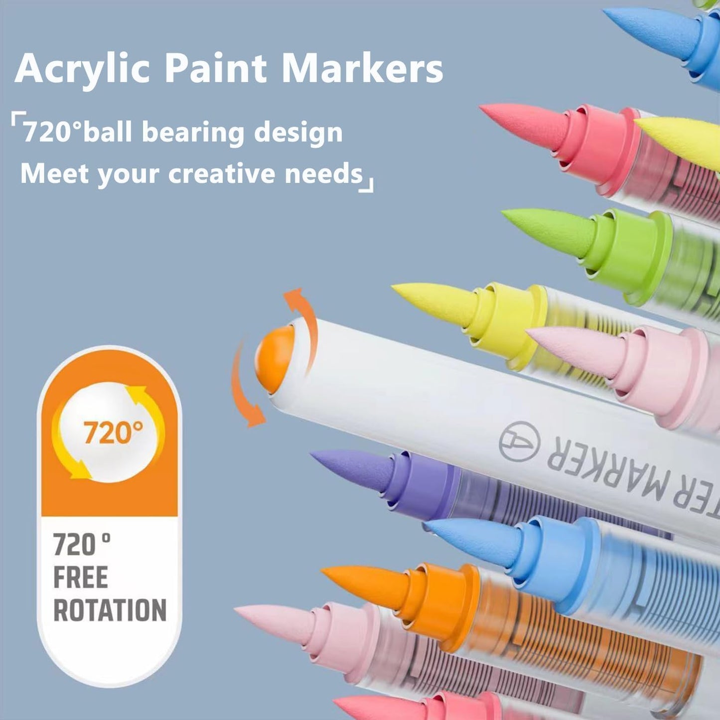 Water Based Acrylic Paint Markers, 9 Colors Acrylic Paint Pens Set with Soft Brush Tip, Marker Pen for Rock Painting, Egg, Wood, Glass, Paper, Mugs, Acrylic Painter Ink (Sweet Pink Series)