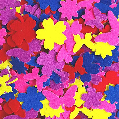 Craft Stickers Felt Stickers for Kids Clover Butterfly Flower 120pcs (4 Count)