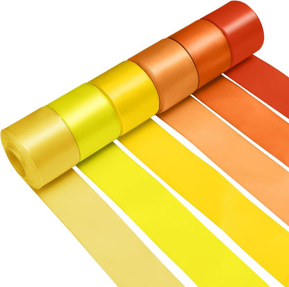 1-1/2 Inch Orange Satin Ribbons for Crafts, 6 Rolls Single-Faced Orange Assorted Ribbons for Gift Wrapping Flower Bouquet Wedding Invitations Bridal Shower Hair Bows Garland Party Decor - Crafty Corner
