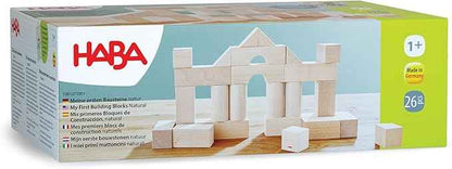 HABA Wooden Building Blocks 26 Piece Set: Open-Ended Stacking Toys, Toddler Blocks, and Wooden Toys Made in Germany for Creative Play and Learning