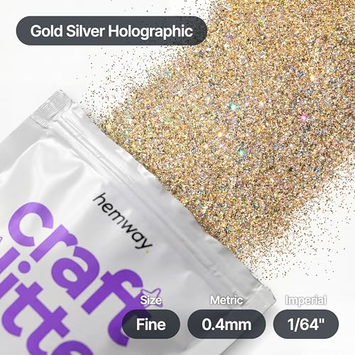 Craft Glitter Gold Silver Holographic 100g Fine Glitter (3.5 Ounce)