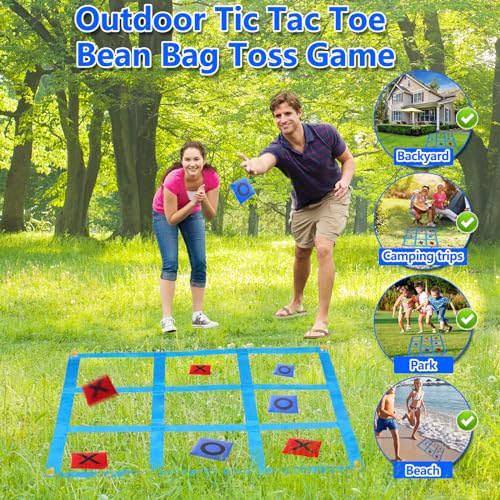 Outdoor Giant Tic Tac Toe Bean Bag Toss Games for Kids Adults Family
