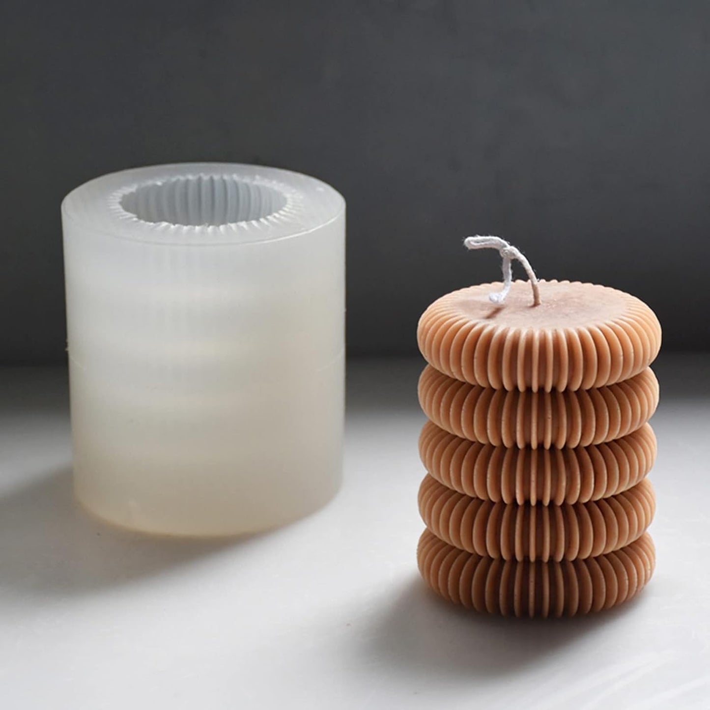 Tire Stripe Candle Silicone Mold Creative Column Candle Soap Mold Fondant Chocolate Cake Baking Mould Plaster Clay Resin Epoxy Mold