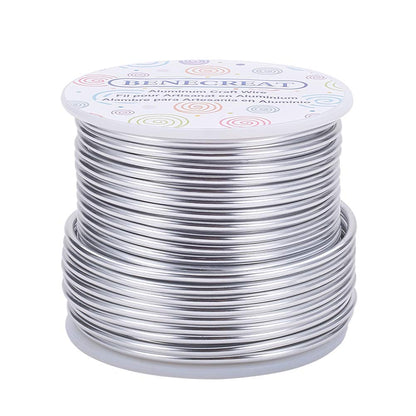 BENECREAT 10 Gauge Jewelry Craft Aluminum Wire 80 Feet Bendable Metal Sculpting Wire for Christmas Craft Floral Model Skeleton Making (Silver, 2.5mm)