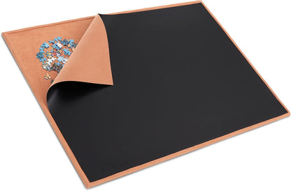 Jumbl 2000-Piece Puzzle Board with Sorting Trays | Lightweight, Portable Jigsaw Puzzle Assembly Tray with Non-Slip Felt Surface, Edged Border & Extra Large Workspace | Table Measures 27” x 39”