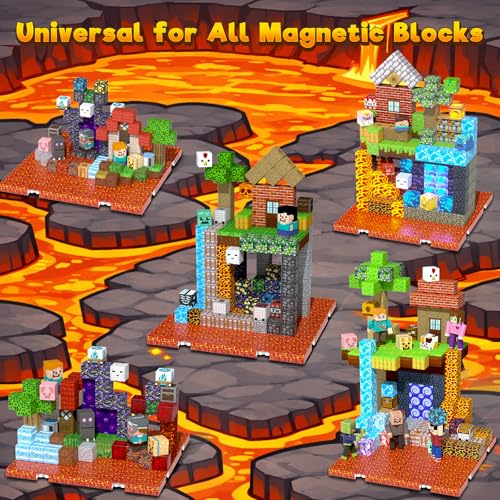 4PCS 4" x 4" Magnetic Building Block Base Plates for Kids