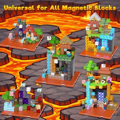 4PCS 4" x 4" Magnetic Building Block Base Plates for Kids