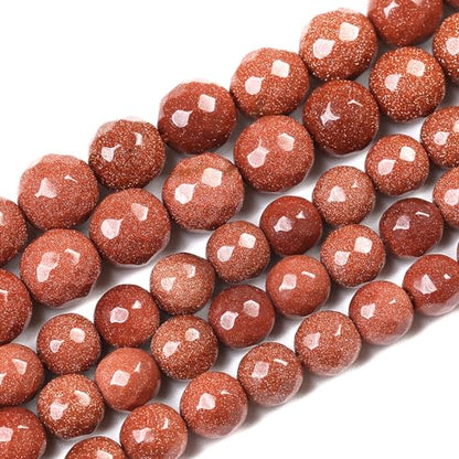 60pcs 6mm Natural Gold Sandstone Beads Faceted Stone Energy Healing Beads for Jewelry MakingDIY Bracelet Necklace Accessories 15"