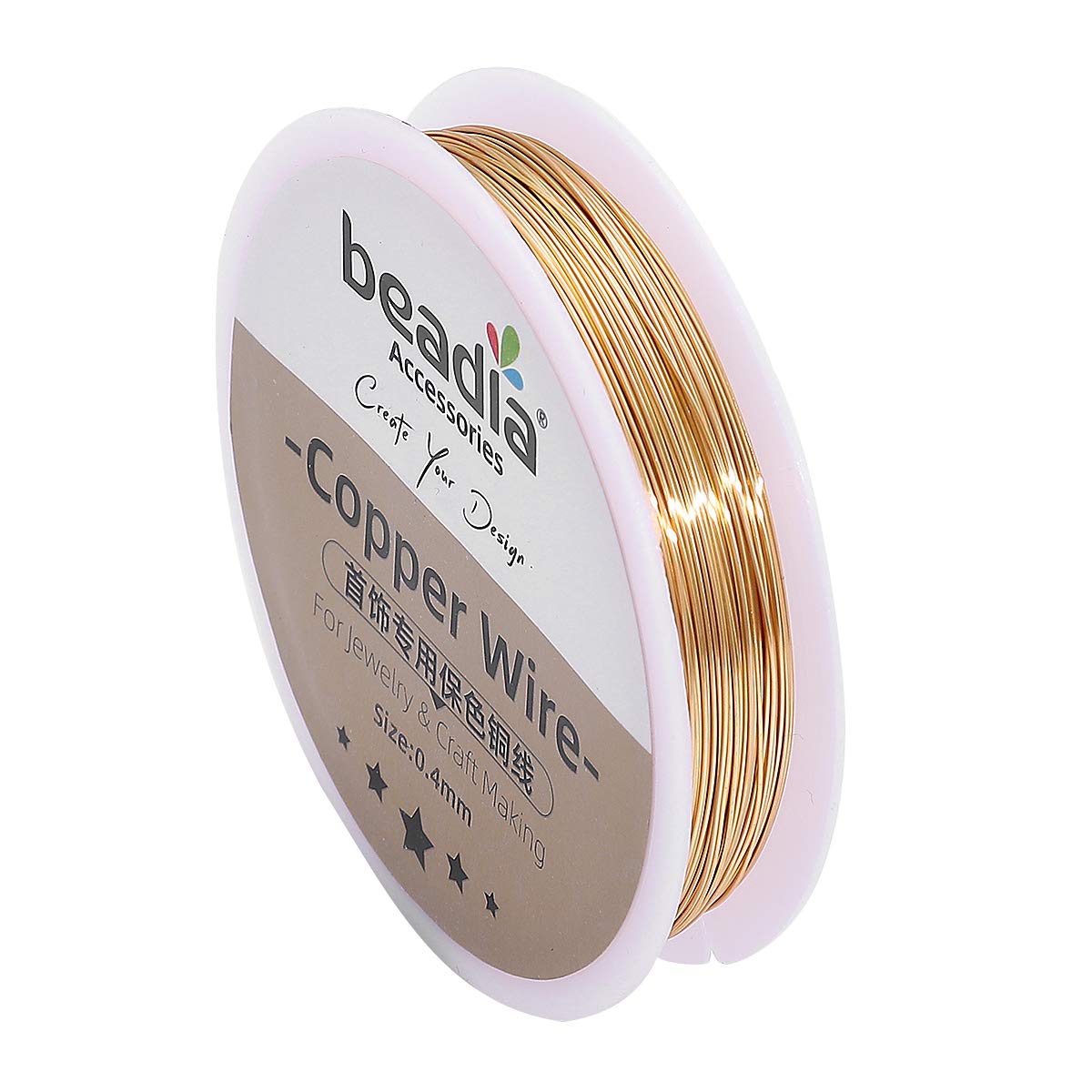 KC Gold Copper Wire 0.4mm Bead Cord for Bracelet Necklace Charm Beading Jewelry Making 27yard - Crafty Corner