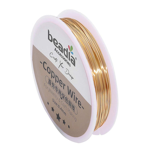 KC Gold Copper Wire 0.4mm Bead Cord for Bracelet Necklace Charm Beading Jewelry Making 27yard - Crafty Corner