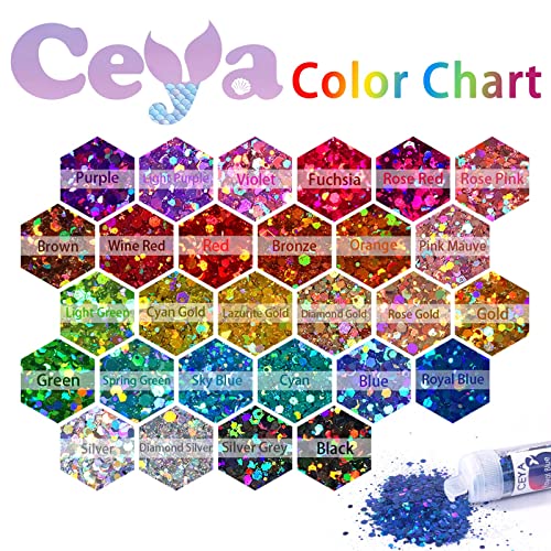 Holographic Chunky Glitter Set 28 Colors (9.88 Ounce)