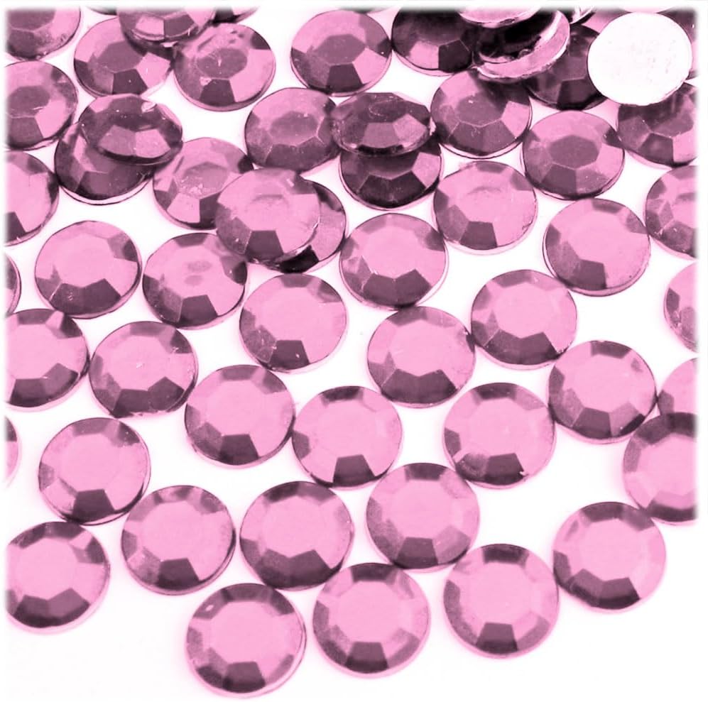 The Crafts Outlet 144pc Rhinestones Round 10mm - Flatback Hot Pink or Rose HPK - Crafty Corner