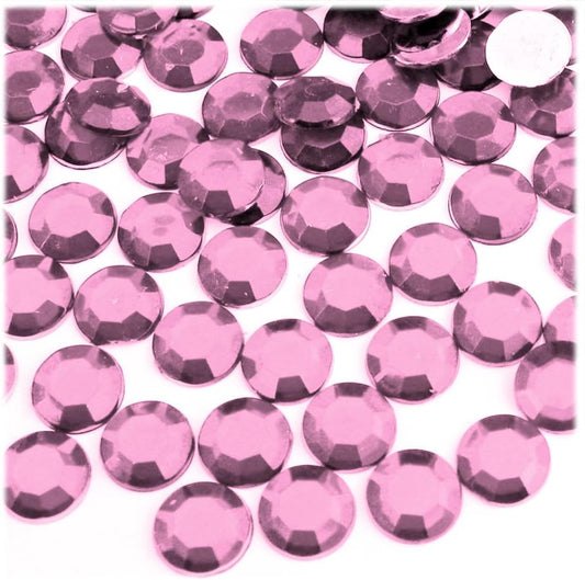 The Crafts Outlet 144pc Rhinestones Round 10mm - Flatback Hot Pink or Rose HPK - Crafty Corner
