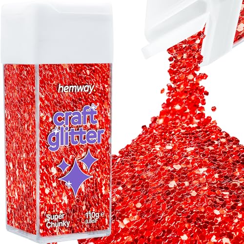 Craft Glitter Shaker Red 110g Super Chunky (3.9 Ounce)