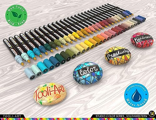 28 Southwestern Colors Acrylic Paint Pens Studio Color Series Markers Set 3mm Medium Tip (28 Count)