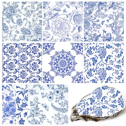 Decoupage Napkins Assorted Floral 27 Pack 9 Styles for DIY Crafting Birthday Party (27 Count)