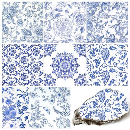 Decoupage Napkins Assorted Floral 27 Pack 9 Styles for DIY Crafting Birthday Party (27 Count)