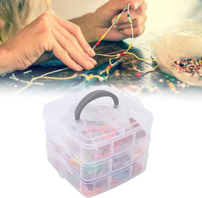 Dam Skerisi Jewelry Making Bead Kit, DIY Beads Set with Lobster Clasp and Scissors, Acrylic Jewelry Beads for Bracelet Necklace Earrings Crafting, Includes Storage Box and Multiple Acce