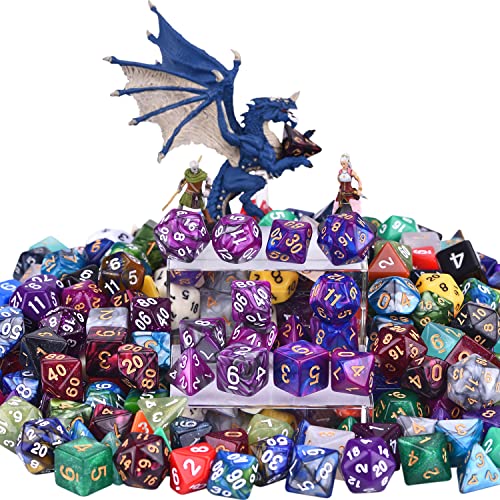 RPG Dice Set 210 Polyhedral Dice with Drawstring Bag for DND (210 Count)