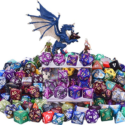 RPG Dice Set 210 Polyhedral Dice with Drawstring Bag for DND (210 Count)
