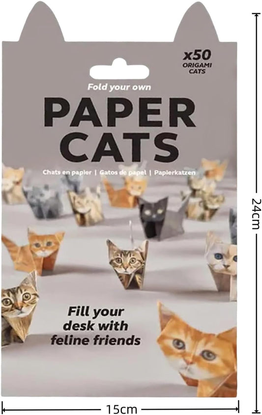 DIY Paper Cats Kit, Cute Kitten Origami Papercraft Kit, 50 Sheets DIY Origami Paper to Fold Cute Cat / Dog / Dinosaur Figures for Teens & Adults, Desk Decoration & Gift for Cat Lovers - Crafty Corner