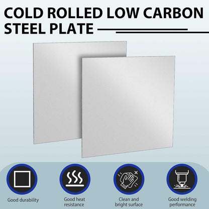 1pcs 16 Gauge 12 x 12 inch Metal Steel Sheet Steel Plate Mild Carbon Cold Rolled Square Weldable Metal Panels for Outside Industrial DIY Use Projects Weld Accessories
