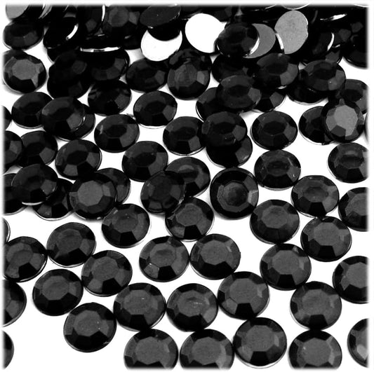 The Crafts Outlet 144pc Flatback Acrylic Rhinestones Round 10mm - Charcoal Gray - Crafty Corner